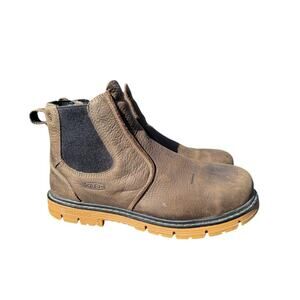 Keen San Jose Aluminum Toe Chelsea Boot Brown Leather Men size 11.5 D